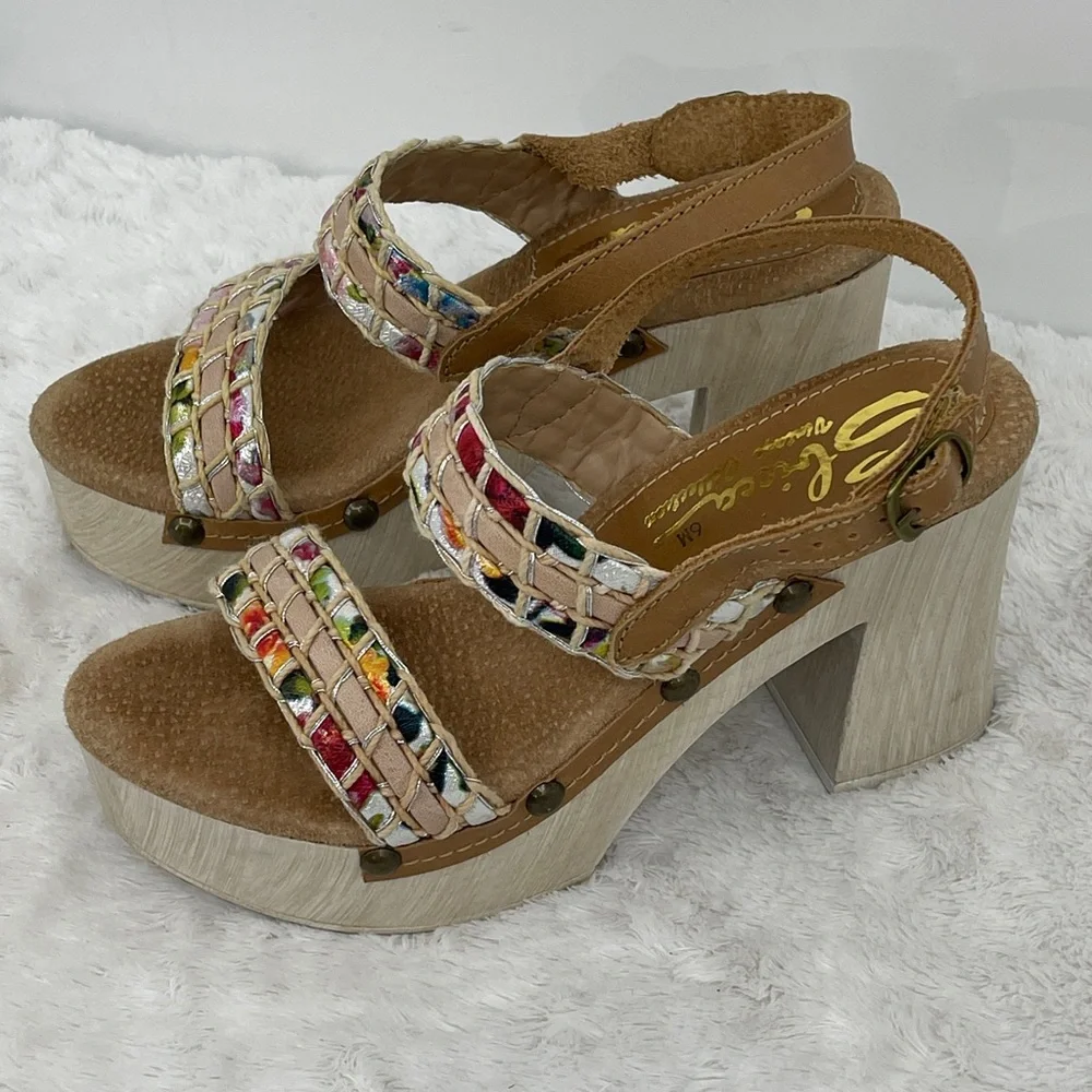 SBICCA Chic Colorful Woven Platform Sandals VINTAGE COLLECTION WOMENS SIZE 6M